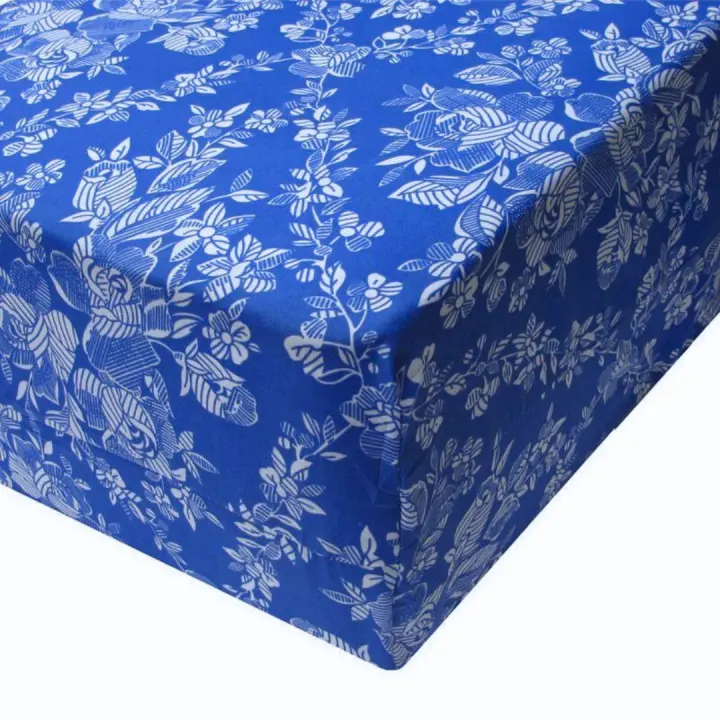 KROWN - Funda Ajustable para Colchón Azul, Cierre con Cremallera, Estampado Floral, Disponible en Diferentes Medidas, Transpirable, Adaptable. 90x190/200 cm,105x190/200 cm,135x190/200 cm,150x190/200 cm - 1
