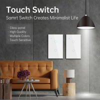 Interruptor Táctil Inteligente WiFi Tuya 1Pared 2Maneras Panel De Vidrio Para Alexa Google Home Smart Life Interruptores De Pared Para Escaleras - details 0