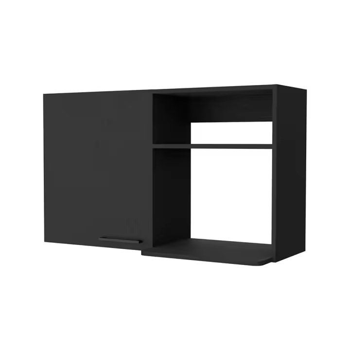 TUHOME Gabinete de Pared Oklahoma 2, Gabinete de Almacenamiento Apilable de Pared Negro Alto: 60 cm Ancho: 100 cm Profundidad: 40 cm - 1