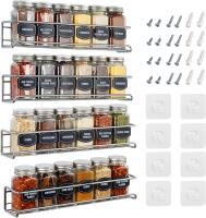 Estante De Especias De Cocina Montado En La Pared 1/2pcs Organizador De Almacenamiento Para Botellas De Especias Metálico Ecológico Accesorio De Cocina - details 0