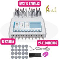 MISTIK  Maquina Electroestimulador EMS 10 Canales Profesional Estimulación Muscular Reafirmante Tonificación Corporal Abdominal Glúteos Brazos Piernas Terapia Física Reducción Grasa Anticelulitis Fortalecimiento Muscular Cuerpo Mistik Beauty Madrid - details 5