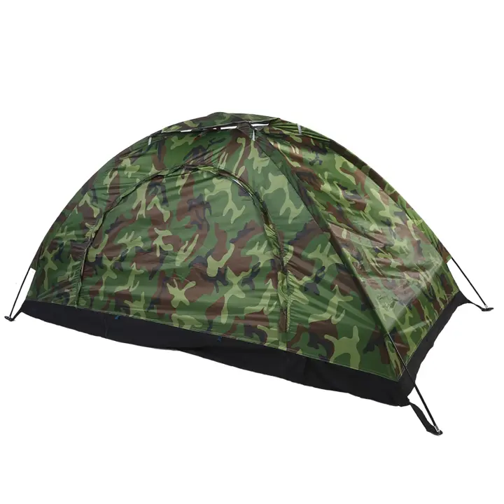 Carpa Camuflada Para Una Persona Impermeable Y Resistente Al UV Carpa De Camping Y Senderismo De Algodón CANVAS Con Estructura De Aluminio Para Todas Las Estaciones - 1