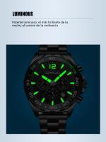 Reloj De Pulsera De Acero Inoxidable CRRJU Para Hombres Dial Luminoso Y Cronógrafo Estilo Casual Y Moda Reloj Masculino - details 4