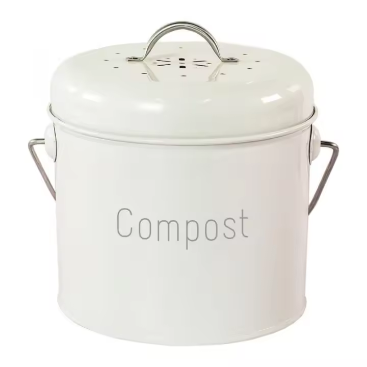 Caddy De Compost Para Cocina 3L Con Tapa Y Asa a Prueba De Oxidación Para Residuos De Alimentos Ecológico De Farmhouse - 1