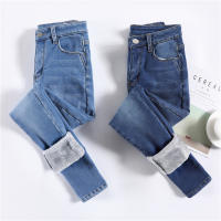 Jeans Térmicos Para Mujer Invierno Nieve Cálido Grueso Vaqueros Delgados Con Felpa Estilo Retro Azul Pantalones Largos Casual - details 28
