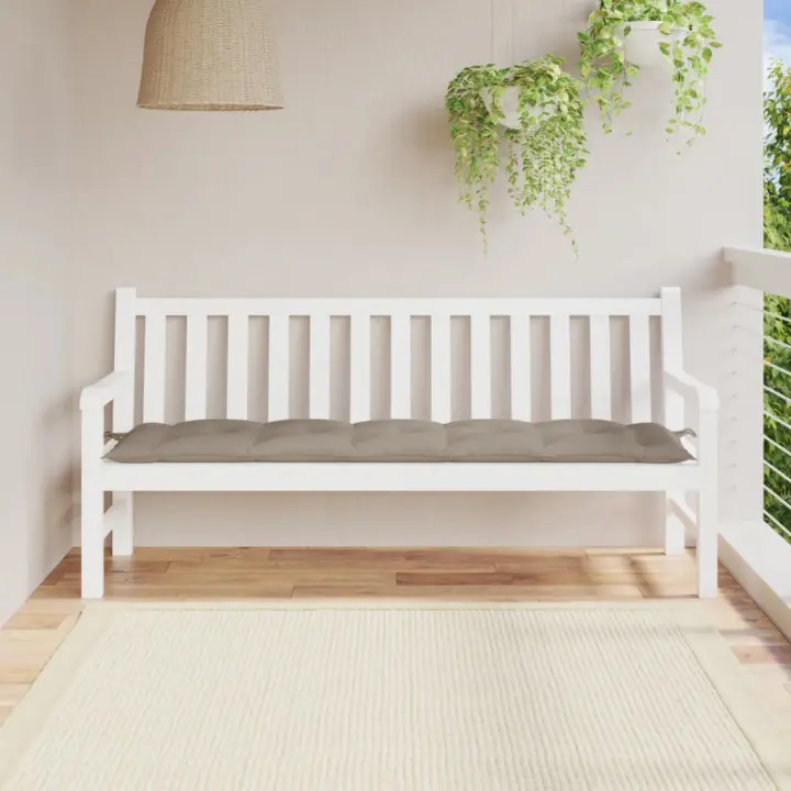 vidaXL Cojín de banco de jardín tela Oxford gris taupé 180x50x7 cm - 1