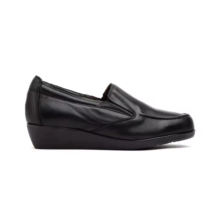 Mocasines de piel negros con cuña Piel Microfibra transpirable y termoreguladora Piel - 1