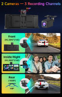 Cámara De Coche JMCQ 10.26" 4K Con Wireless Carplay Y Android Auto Lente Giratoria DVR De Doble Lente Grabadora De Video AI Con Visor Rearm Mirador - details 1