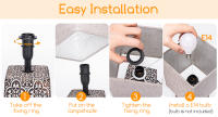 Aigostar Lámpara de Cerámica, Lámpara de Mesa E14, LED Luz Mesita de Noche, Pantalla de Tela, Lámpara Escritorio Diseño Clasico Vintage para Dormitorio, Estudio, Salon etc - details 2