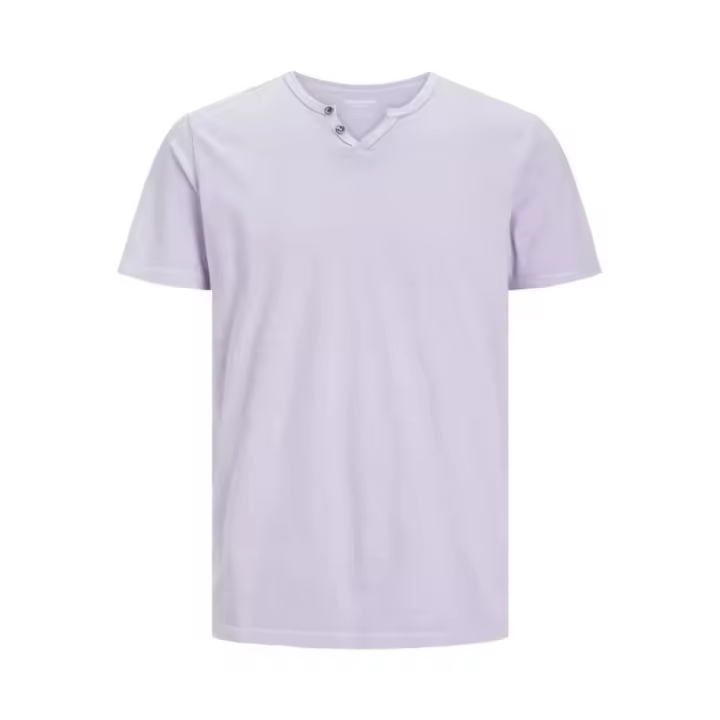 Camiseta con botones hombre Jack & Jones 12164972 manga corta lila - 1