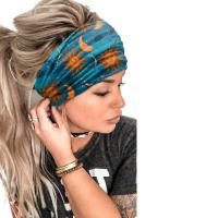 Headband Boho Para Mujer Y Niñas Estampado De Luna Y Sol Algodón Stretch Para Yoga Correr Accesorio De Cabello Versátil - details 3