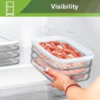 Contenedor De Alimentos Para Refrigéerador Sscehopp Stackable Meal Prep Caja De Almacenamiento Con Tapa Para Bacon Y Carne Para Sandwiches - details 3