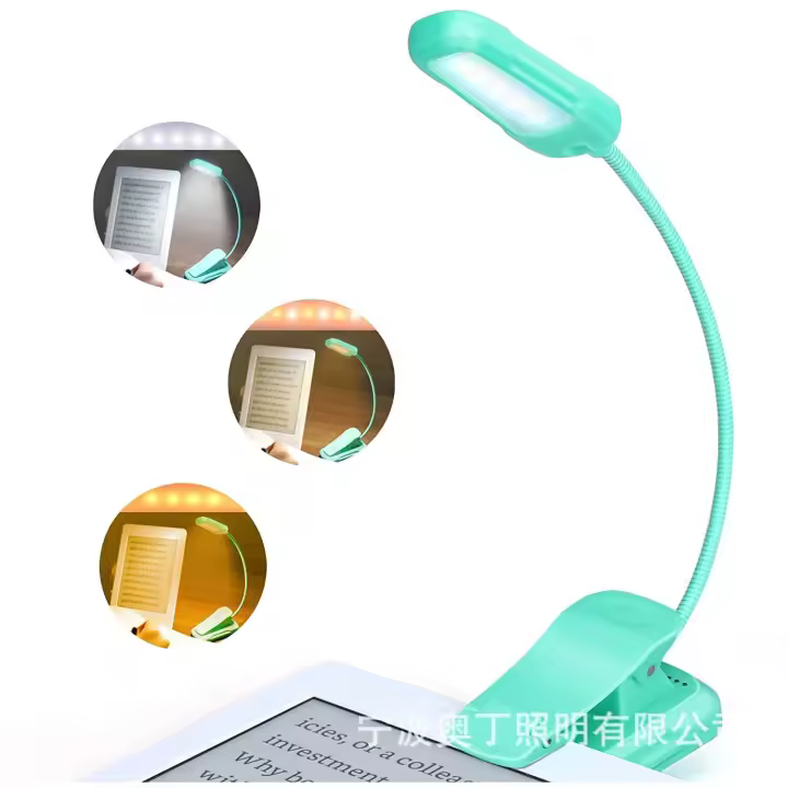 Nueva lámpara de lectura con clip, lámpara de libro con clip, lámpara de escritorio con clip de carga tipo C, lámpara de música, luz de lectura - 1