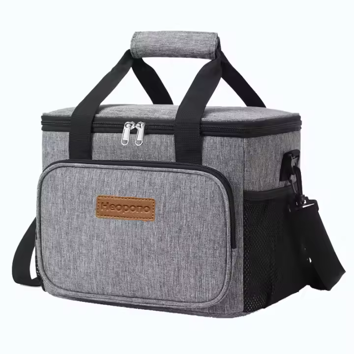 Bolsa térmica para almuerzo, ideal para el trabajo, la escuela, la playa y el picnic (gris) - 1