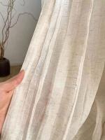 Cortina De Ventana Estilo Japonés Sutil Textura De Lino Arrugado Para Dormitorio Y Balcon Translúcida De Voile Monoplaza - details 3