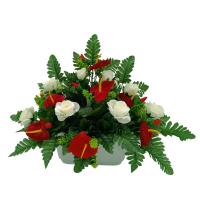CENTRO DE FLORES ARTIFICIALES APTO PARA EXTERIOR. IDEAL PARA CEMENTERIO TODOS LOS SANTOS. MEDIDAS 60*40*20 - details 2