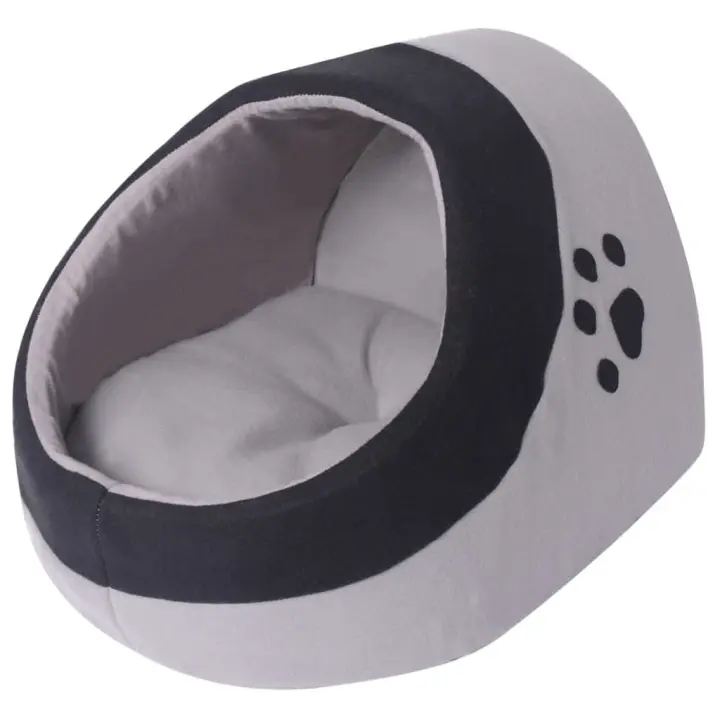 vidaXL Cama para Mascotas Tipo Nido para Gatos con Cojín Gris y Negro Dimensiones L, M - 1