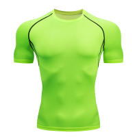 Camiseta De Compresión Para Hombre Fitness Entrenamiento De Correr En La Playa Secado Rápido Protección Contra Arrugas Sportswear De Gimnasio Manga Corta Ajustada - details 13