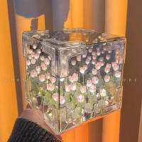 20PCS Lámpara De Noche Tulipán DIY Hecho a Mano Material Cubo Espejo Decoración De Dormitorio Regalo De San Valentín Cumpleaños - details 5
