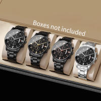 Reloj De Negocios Para Hombre Moda 3/4PCS Lujo Calendario Reloj De Cuarzo Sin Caja Material De Pulsera Y Caso De Aleación Resistencia a Agua Nula - details 0