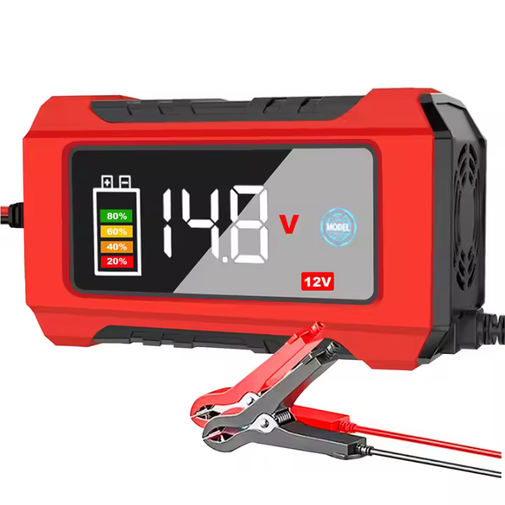 Cargador De Batería Para Coche 12V 6A Automático Con Reparación De Pulso Y Pantalla LCD Carga Inteligente Para Auto Moto Ácido Plomo - 1