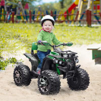 HOMCOM Quad Eléctrico 12V para Niños +3 Años con 2 Motores Faros Música Neumáticos de Suspensión Botones Avance y Retroceso Vehículo Eléctrico a Batería 100x65x73 cm - details 1