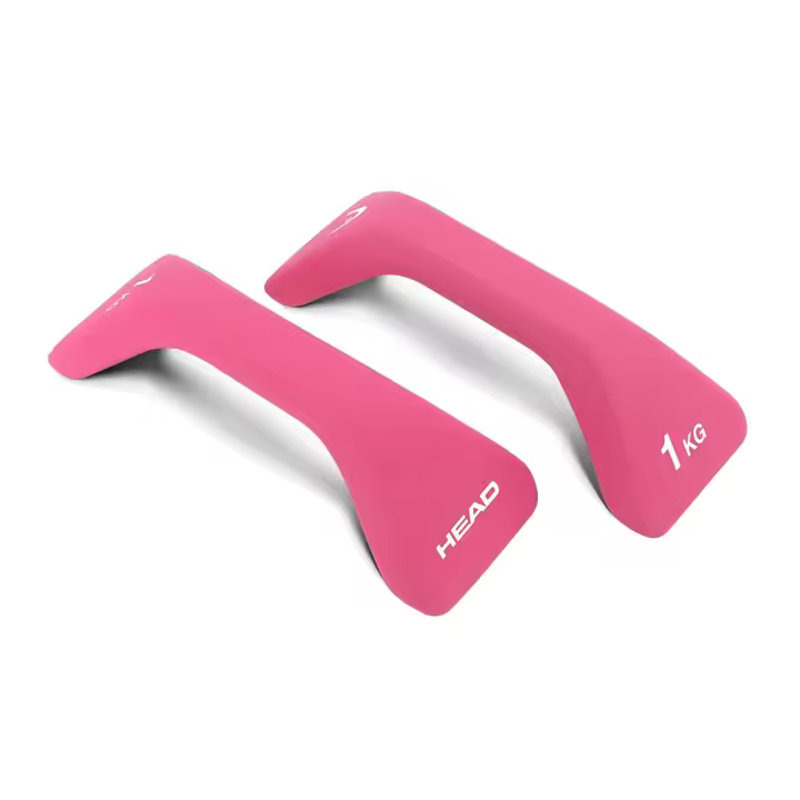 Mancuernas ergonómicas HEAD 1,5 Kg con recubrimiento de neopreno, Rosa - 1