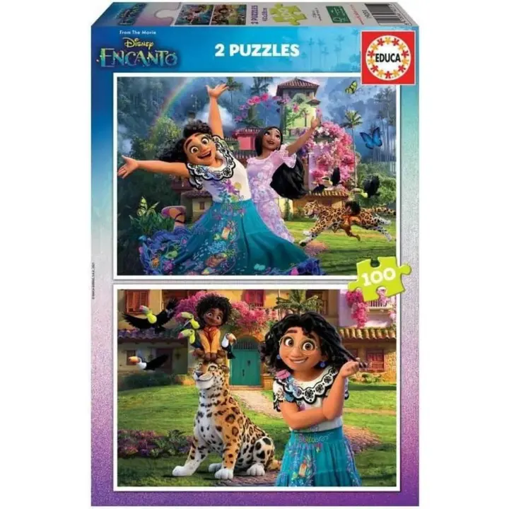 Educa - Encanto, Disney, 2 Puzzles de Cartón con 100 Piezas Cada uno, + 6 años, 2 Puzzles Infantil de cartón de Encanto compuestos por 100 Piezas - 1