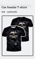 Camiseta 3D De Hombre Con Estampado De Calavera Talla Grande Estilo Casual Verano Manga Corta Transpirable Ropa Diaria - details 0