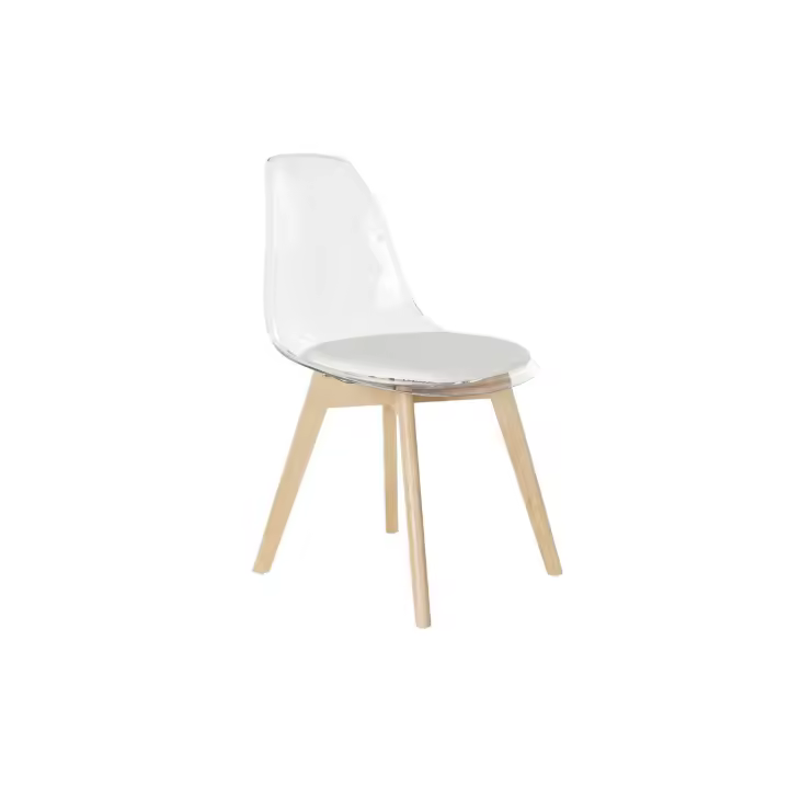SILLA POLICARBONATO MADERA 54X47X81 TAPIZADO FIJALO MB194129 - 1