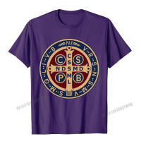 Camiseta De Algodón Para Hombre Estilo Slim Fit Con Medalla De San Benito Imprimido Camisa Casual Para Fiestas Primavera Y Verano - details 7