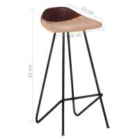 vidaXL Taburetes de cocina 4 unidades cuero auténtico marrón - details 6