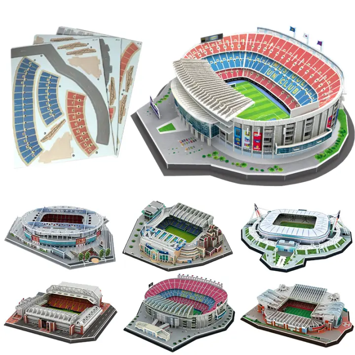 Puzzle 3D Para Niños Campo De Fútbol Simulado Modelo De Construcción Educativo Manualidad Regalo Para Fanáticos Del Fútbol TMZ - 1
