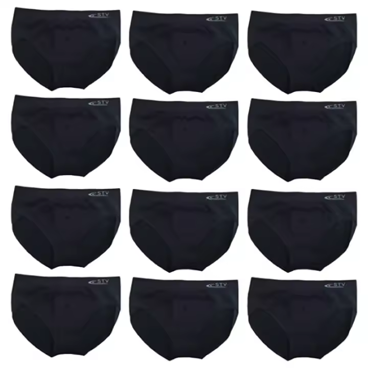 STV International Dacada2005 Lote 12 Bragas Negro Licra Talle Alto Sin Costuras Moldeadores Mujer - 1
