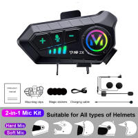 2xintercomunicador Casco Moto Bluetooth para Motocicletas con Auriculares y Asistente de Voz - details 0