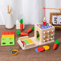 Juguete Montessori De Madera Kit De Juego Para Desarrollo Temprano En Edad De 3-6 Años Sorteo De Formas Y Caída De Bolas Caja De Permanencia De Objetos Con Monedas Y Zanahorias Para Niños Pequeños - details 32