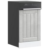 vidaXL Panel lavavajillas Lucca madera contrachapada en color Blanco brillante/Marrón roble/Roble artisan y más - details 4