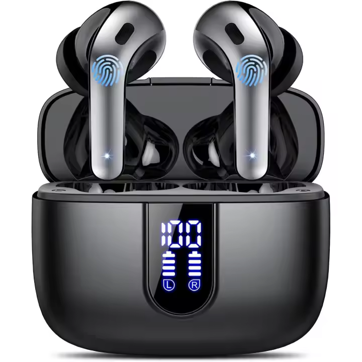 Auriculares Inalámbricos con Bluetooth 5,3, 4 micrófonos con Reducción de Ruido ENC, 50H con Graves, Cascos I - 1