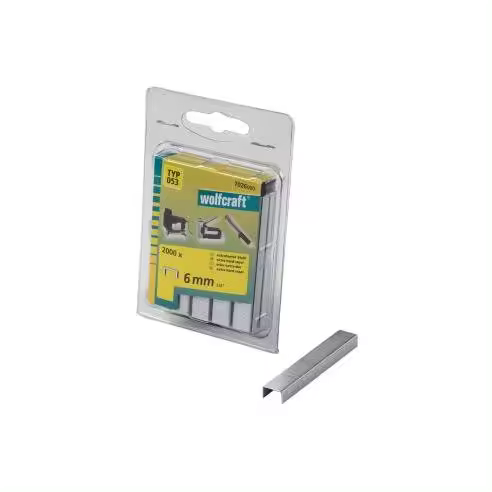 WOLFCRAFT Pack 2000 Grapas Lomo Ancho 6mm Acero WOLFCRAFT - 82621 Grapas Recambios y Accesorios Tornillos Grapas - 1