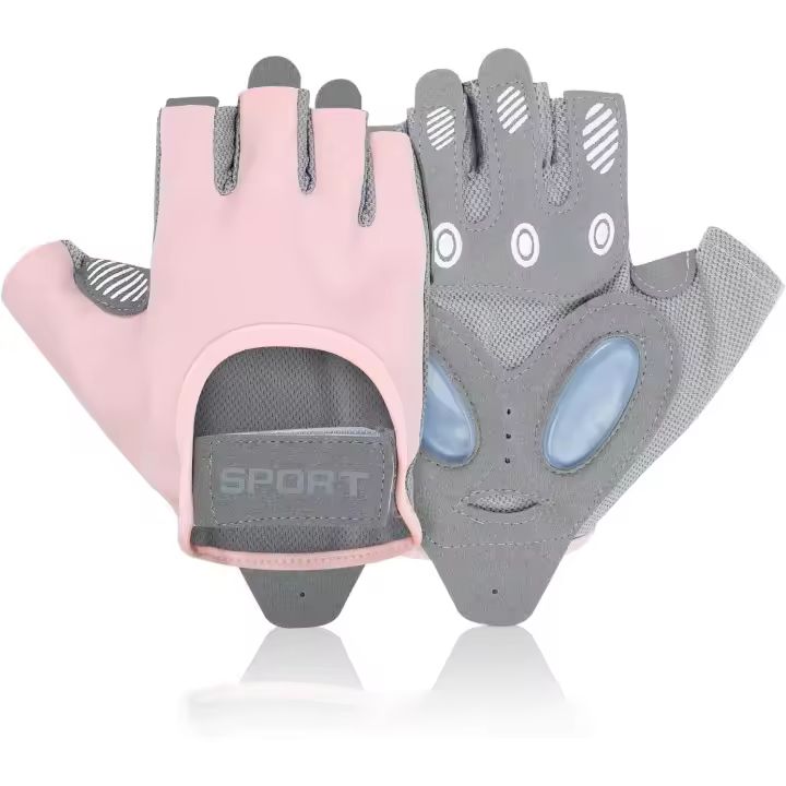 Guantes de Fitness para Mujeres, Guantes Gym Mujeres Transpirables, Antideslizantes con Silicon, Protección Completa de Muñeca y Palma, Rosa - 1
