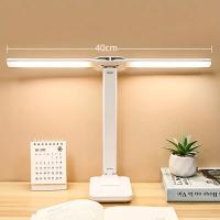 Lámpara De Escritorio Recargable Doble Cabeza Protección Para Los Ojos Plegable Para Estudio Dormitorio Lectura Oficina Con Luz LED Ajustable - details 1