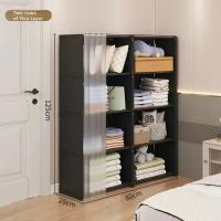 Organizador De Armario Antipolvo 6/5 Capas Alto Capacidad Para Dormitorio Armario Abierto De Almacenamiento Sencillo Montaje Partición Estante De Libros - details 10