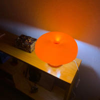 Lámpara De Mesa Clásica En Forma De Hongos Para Dormitorio Diseñadora Danesa Lámpara De Noche Decorativa En Color Naranja Estilo Bauhaus Moderno - details 5