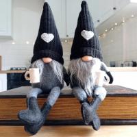 2pc Muñecos De Tetera Gnome De Peluche Tejidos Sin Caras Adorno De Navidad Para Decoración De Casa Estilo Rústico Moderno - details 3