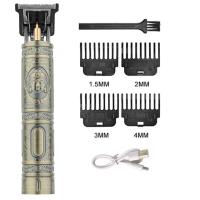Afeitadora Eléctrica Vintage T9 Para Barba Y Cabello Recargable Por USB Máquina De Corte De Pelo Viaje Sin Cable Para Hombres Barba Clipper - details 4