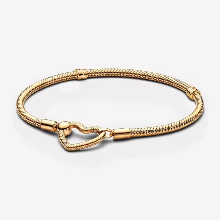 Pulsera De Cadena De Serpiente Con Cierre De Corazón En Plata S925 Serie Moments Moda Para Damas Con Logo Original Regalo De Joyería Fina Para Fiesta - 1
