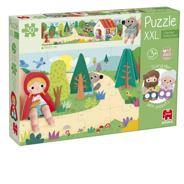 Puzzle XXL Caperucita roja. Conbina dos conceptos en uno puzzle para construir y cuento para leer. (Diset 1110700207) - 1