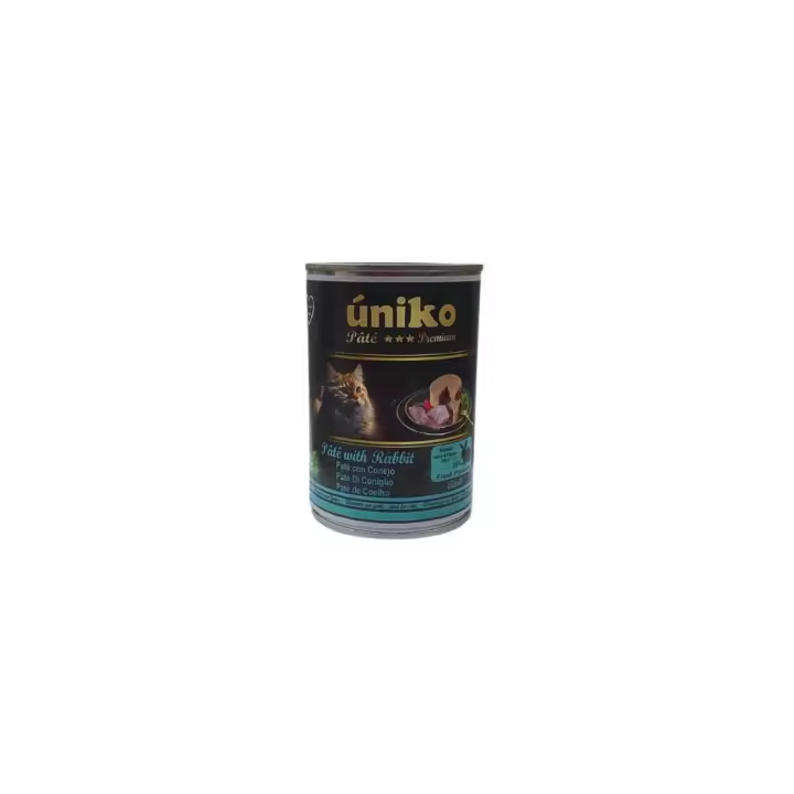 Uniko Cat Pate Premium Conejo Pack 6x400gr Comida Húmeda Gatos Natural - 1