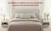 VASAGLE Juego de 2, Mesita de Noche, Mesa Auxiliar con Cajón, Asa, Compartimento Abierto, para Dormitorio, Salón, Blanco Clásico/Beige Natural y Blanco Clásico/Negro Clásico - details 0