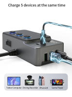 Adaptador De Carga Rápida PD 191W Para Coche Con LED Y Interruptor 3En1 USB Carretel De Encendedor De Coche Con Mostrador De Voltaje - details 3